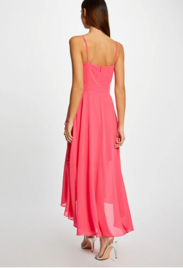Robe rose longue à bretelles