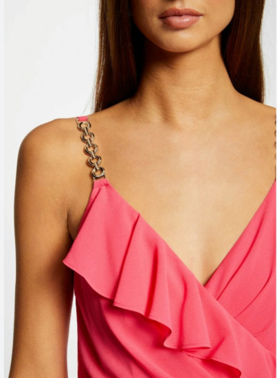 Robe rose longue à bretelles