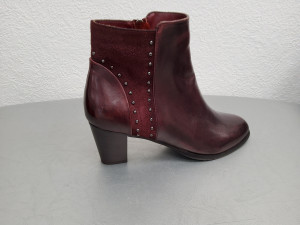Bottines bordeaux cuir femme