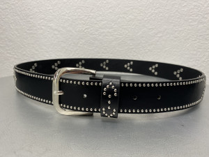 Ceinture avec clous noir femme