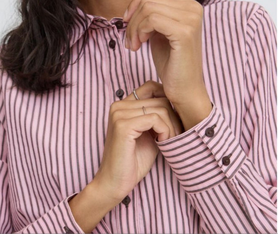 Chemise rayée rose et grise femme