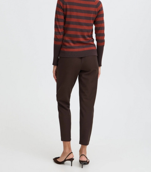 Pantalon classique chocolat femme