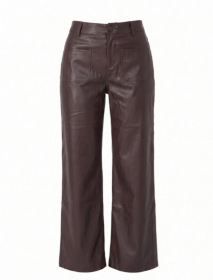 Pantalon large en similicuir femme