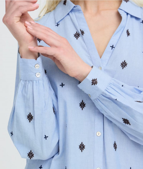 Chemise imprimée droite femme