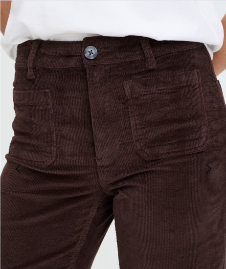 Pantalon en velours chocolat femme