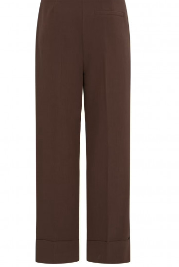 Pantalon jambes larges chocolat femme
