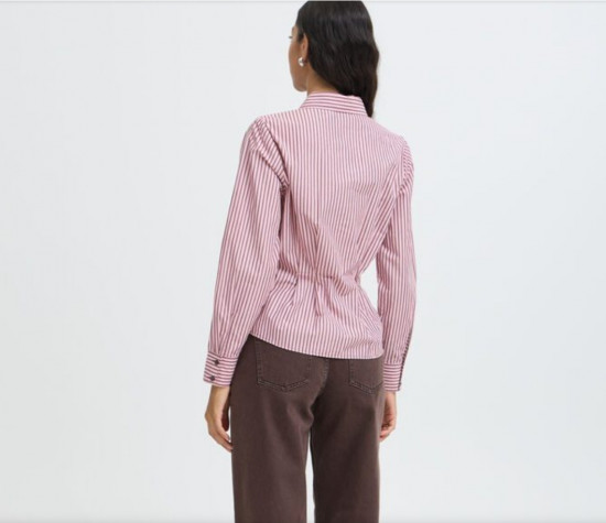 Chemise rayée rose et grise femme