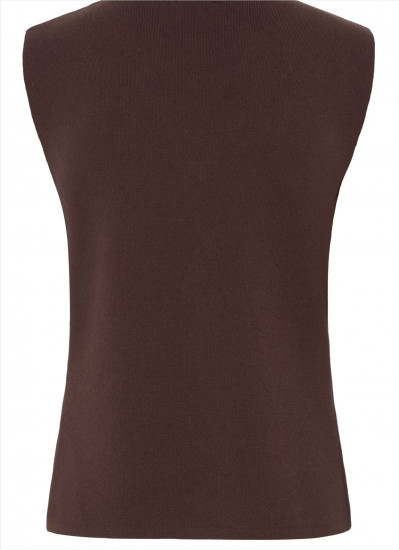 Gilet en maille chocolat femme
