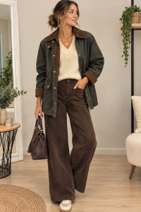 Parka kaki cirée femme
