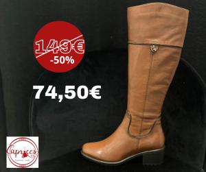 Bottes cavalières cognac femme