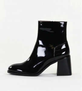 Bottines noires vernis cuir femme