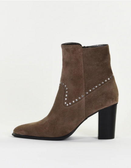 Bottines nubuck taupe femme