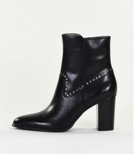 Bottines noir cuir femme