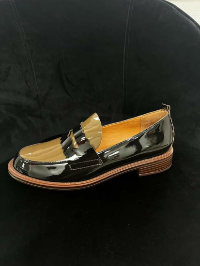 Mocassins noir et moka femme