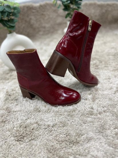 Bottines vernis bordeaux femme
