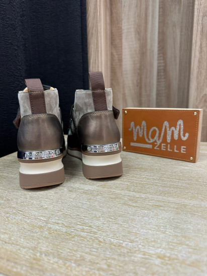 Baskets en nubuck taupe femme