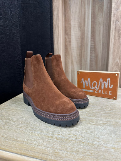 Bottines en nubuck chocolat femme
