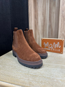Bottines en nubuck chocolat femme