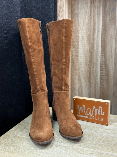 Bottes velours choco femme