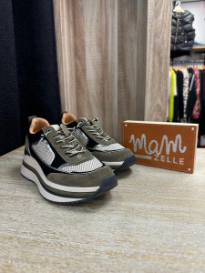 Basket compensé kaki femme