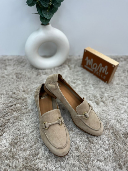 Mocassins daim sable femme