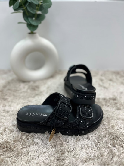 Claquettes noires brillantes femme
