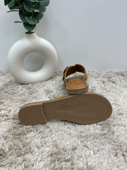 Claquettes cognac femme