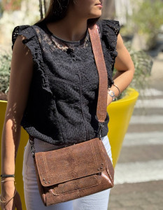 Sac à rabat en cuir