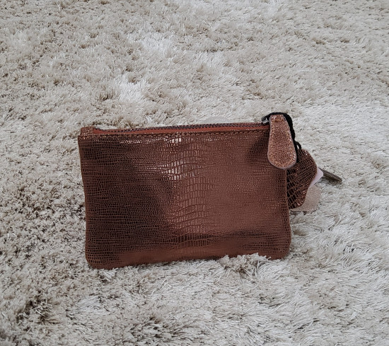 Porte monnaie en cuir irisé
