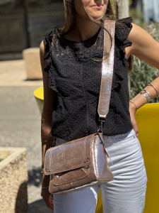 Sac à rabat en cuir