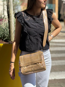 Sac à rabat en cuir