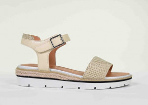 Nu pieds femme blanc cassé