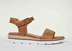 Nu pieds femme cognac