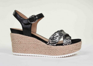 Nu pieds femme compensé corde