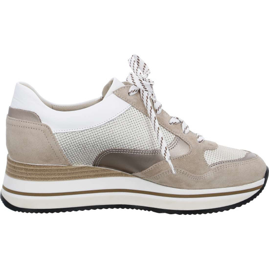 Tennis doré et blanc lacets femme