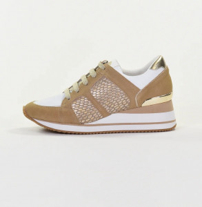 Basket compensé beige femme