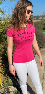 T.Shirt fuschia inscription femme