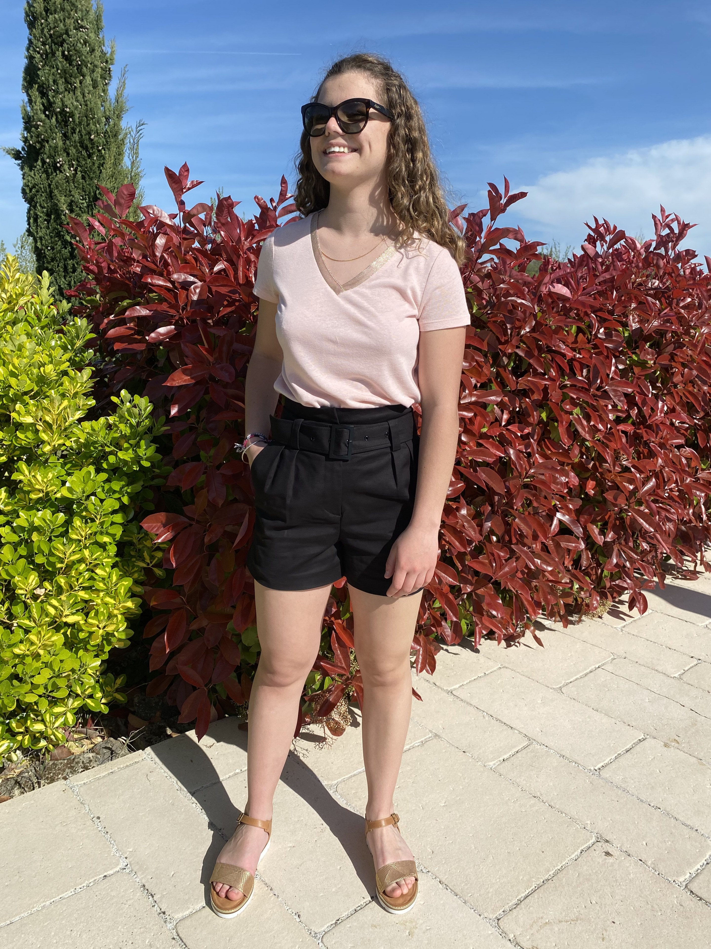 Short à top pinces femme