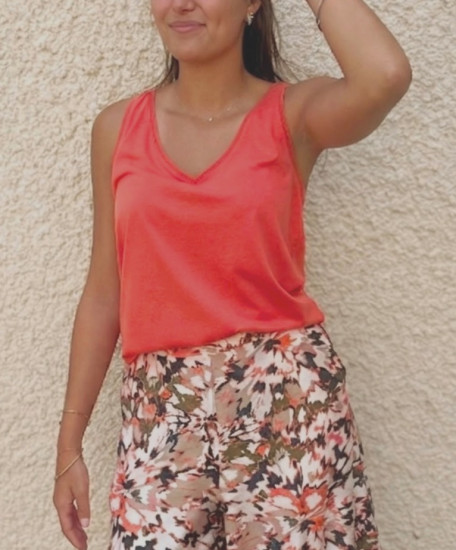 Débardeur orange femme