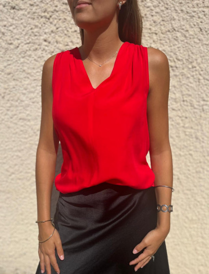 Débardeur rouge femme