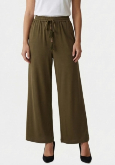 Pantalon fluide kaki femme