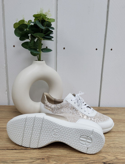 Basket blanc/doré femme