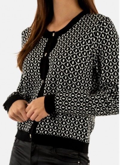 Gilet cardigan noir/blanc femme