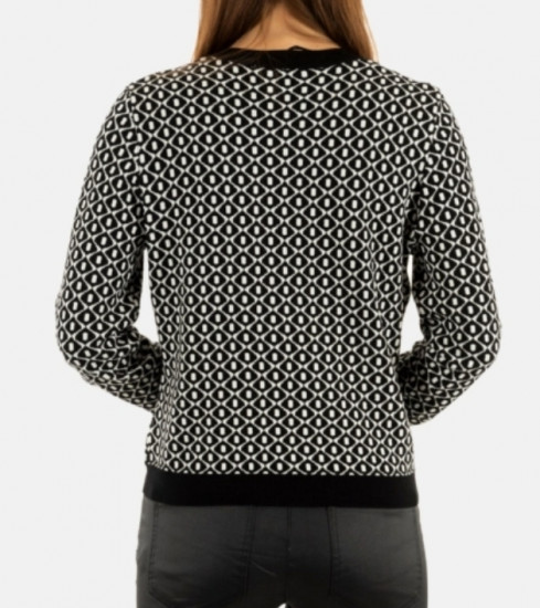 Gilet cardigan noir/blanc femme