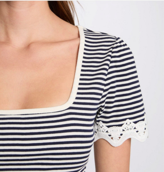 T-shirt marine femme