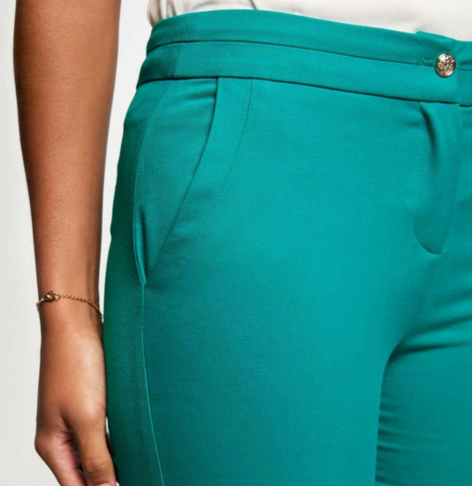 Pantalon turquoise femme