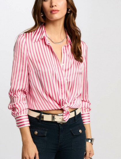 Chemise rayée rose femme