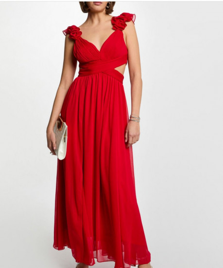 Robe longue rouge femme
