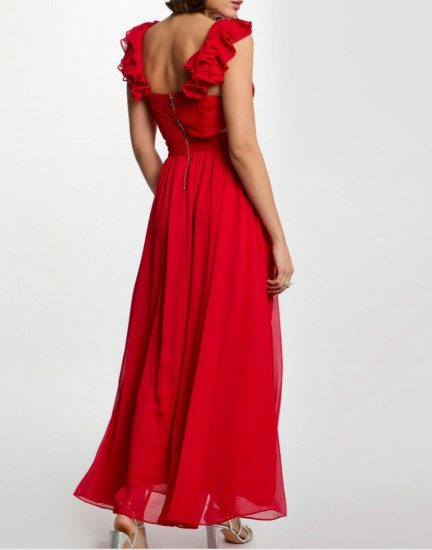Robe longue rouge femme