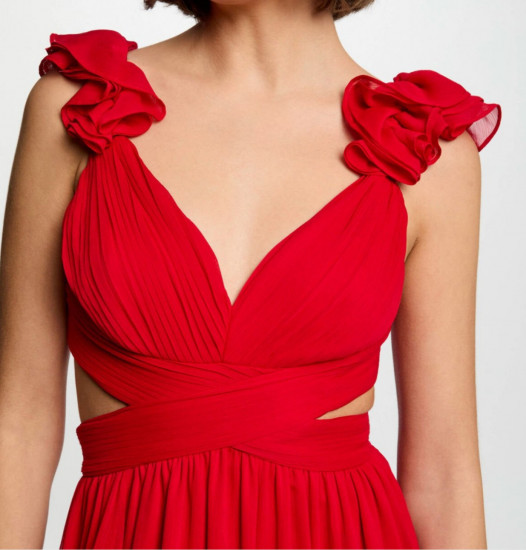 Robe longue rouge femme